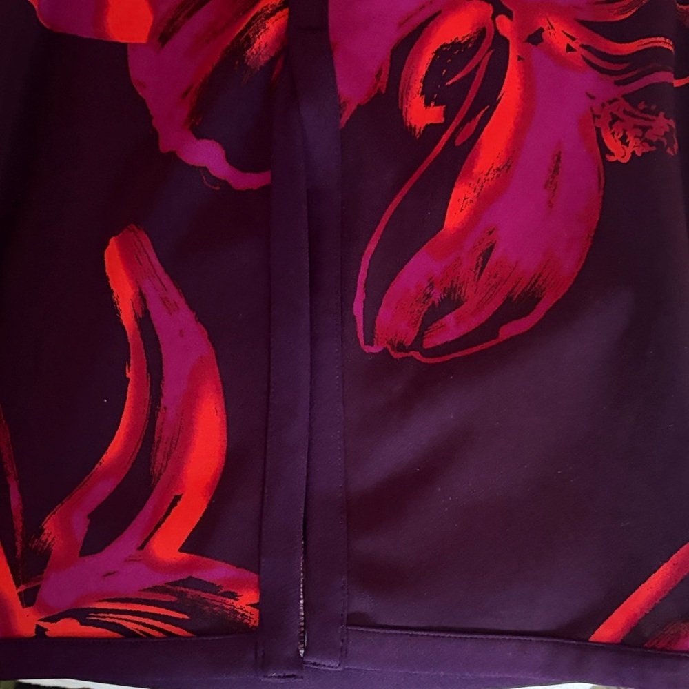 Worthington Purple and Red Floral Midi Skirt - Picture 3 of 7
